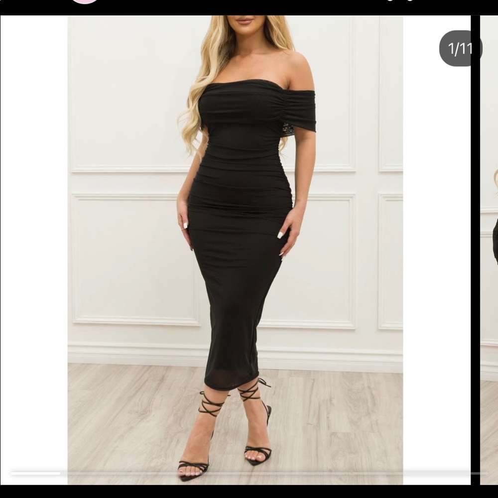 Black long fitting dress